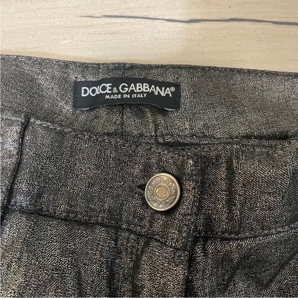 Dolce & Gabbana Black metallic boot cut pants size 42 - Picture 11 of 13